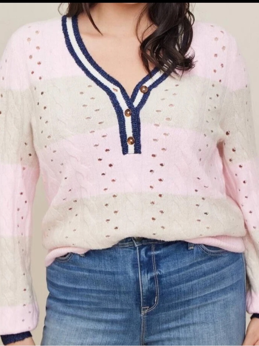 Torrid Vegan Cashmere Pullover Henley Sweater